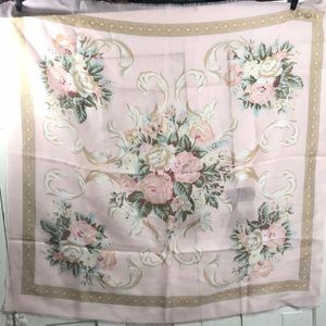 CHALLIS BY BERKSHIRE 30” x 30” pink floral scarf